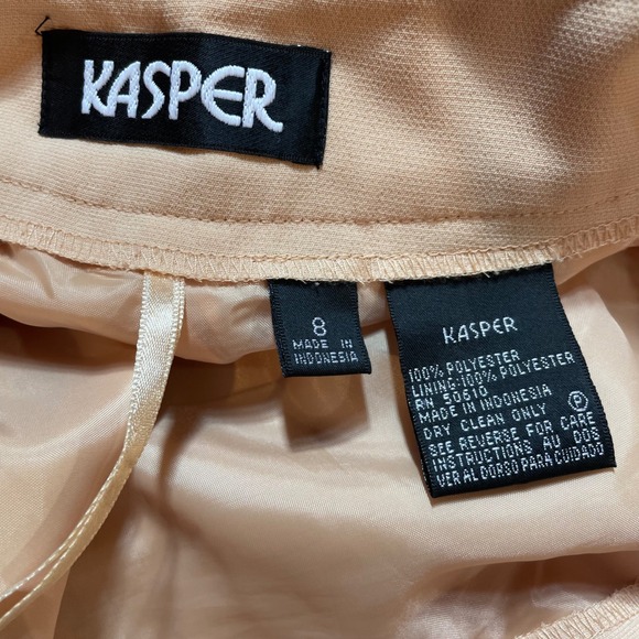 Kasper Women's Pant Suit‎ Set, Blazer, skirt and Wide Leg Trousers, Neutral Tan - Picture 15 of 16